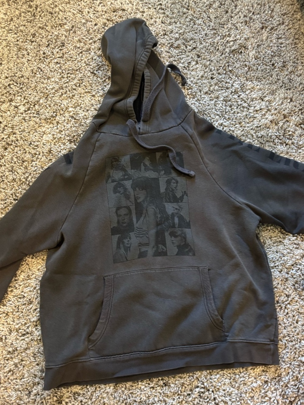 Taylor Swift Women's Grey and Black Hoodie